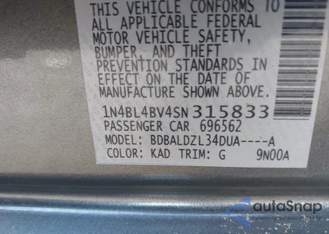 2025 Nissan Altima S Fwd из США, поврежденный, VIN 1N4BL4BV4SN315833